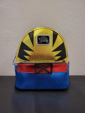 NWT Loungefly | X-Men | Wolverine | Metallic Yellow, Red & Blue Mini Backpack